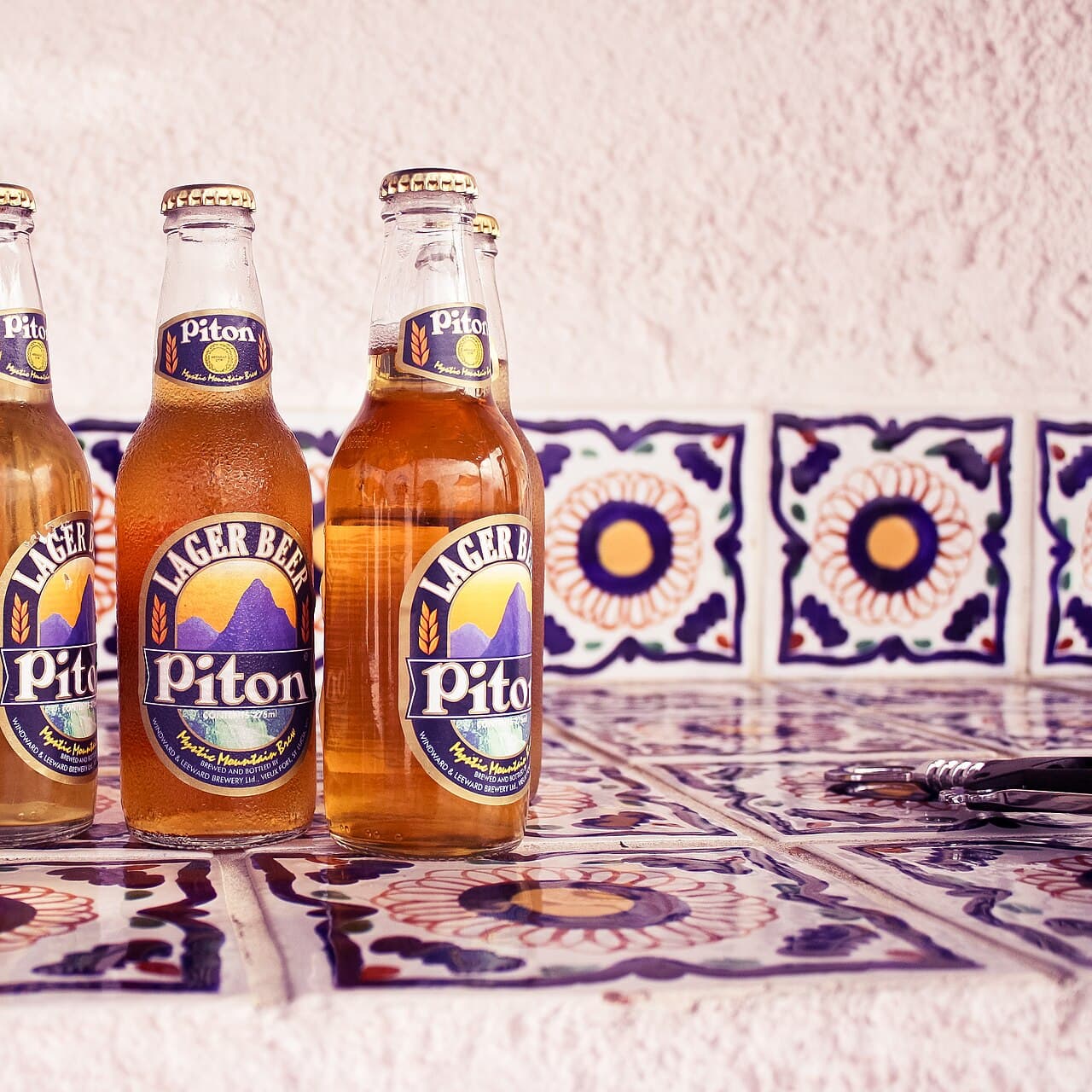 Piton lager and Chairman’s Reserve rum